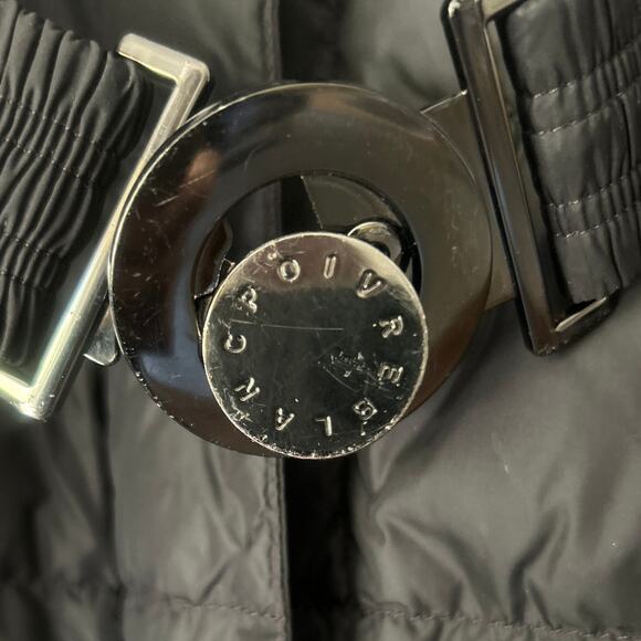 POIVRE BLANC Long Line Prime Duck Down Belted Puffer Coat Jacket Black Snow M - Picture 4 of 9